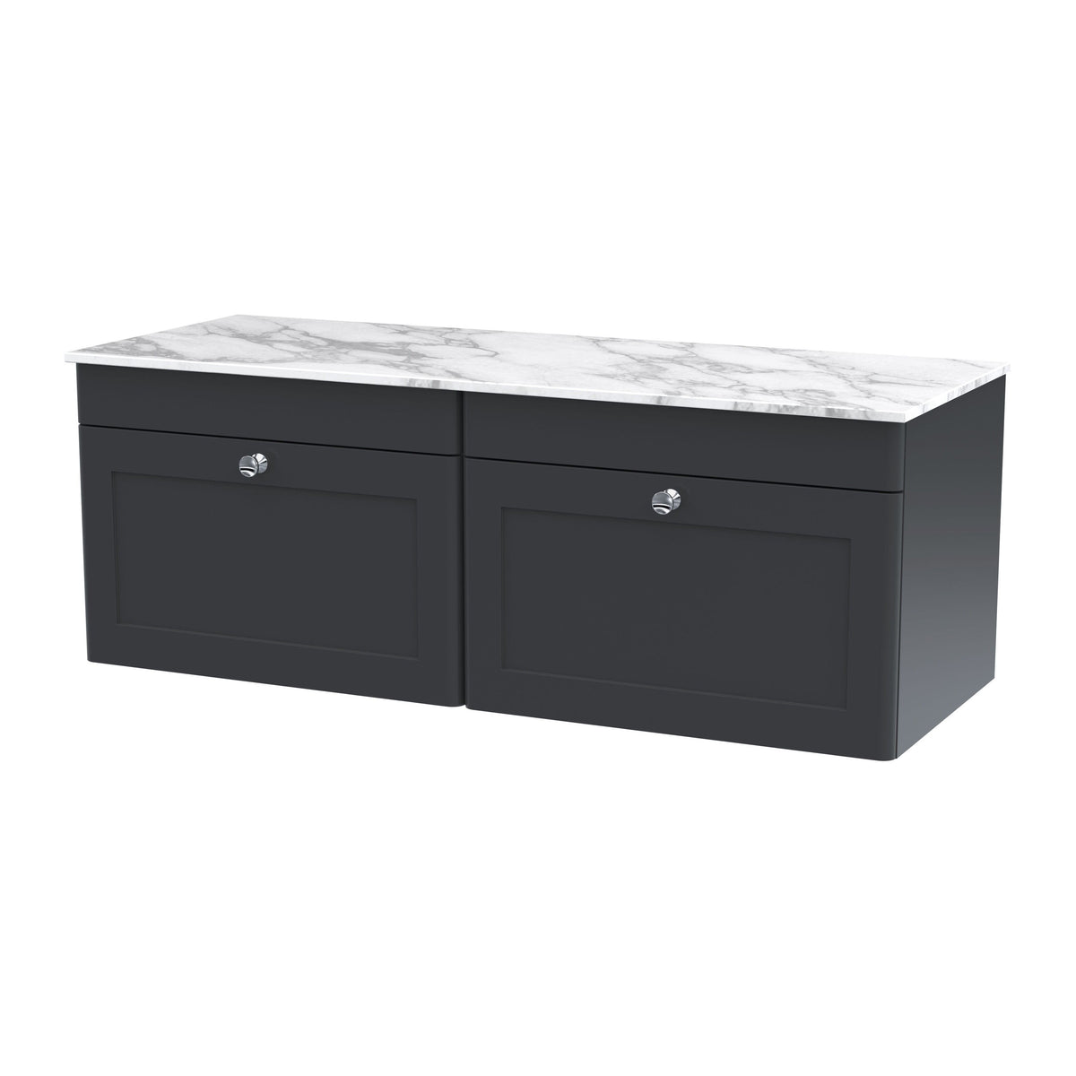 Nuie Classique 1200mm 2 Drawer Wall Hung Vanity Unit With Worktop, photo 6