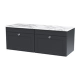 Nuie Classique 1200mm 2 Drawer Wall Hung Vanity Unit With Worktop, photo 6