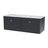 Nuie Classique 1200mm 2 Drawer Wall Hung Vanity Unit With Worktop, photo 7