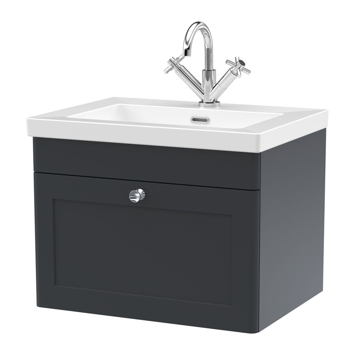 Nuie Classique 1 Drawer Wall Hung Vanity Unit With Basin – 500mm, 600mm & 800mm, photo 11