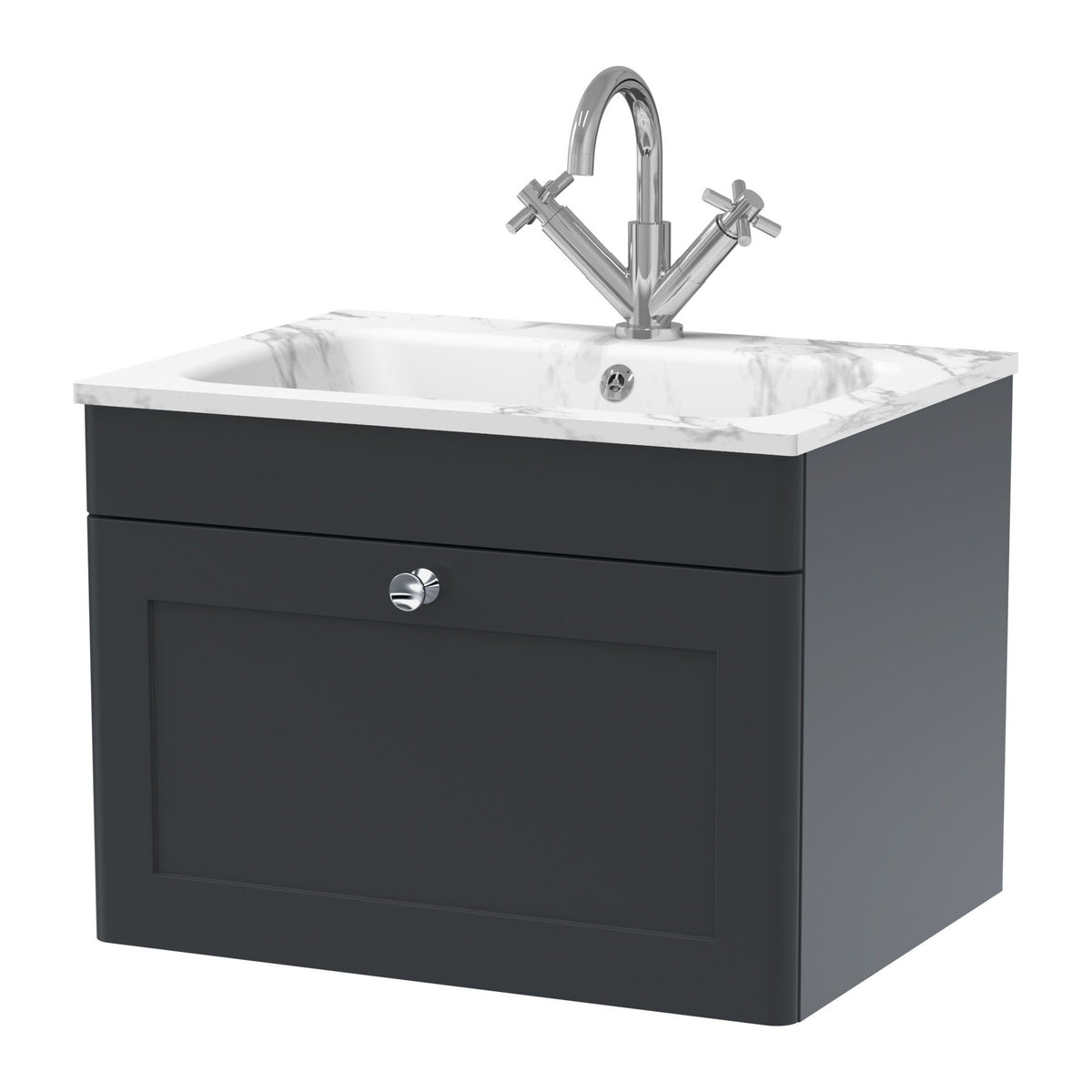 Nuie Classique 1 Drawer Wall Hung Vanity Unit With Basin – 500mm, 600mm & 800mm, photo 17