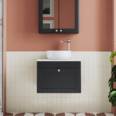 Nuie Classique 1 Drawer Wall Hung Vanity Unit With Worktop – 600mm & 800mm