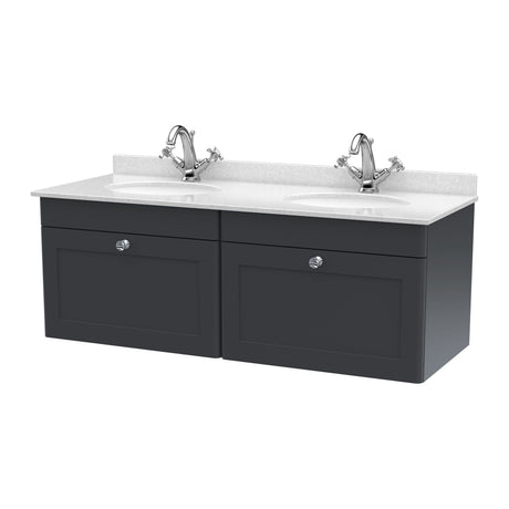 Nuie Classique 1200mm 2 Drawer Wall Hung Twin Vanity Unit With Basin, photo 6