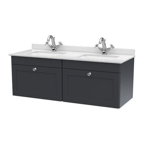Nuie Classique 1200mm 2 Drawer Wall Hung Twin Vanity Unit With Basin, photo 8
