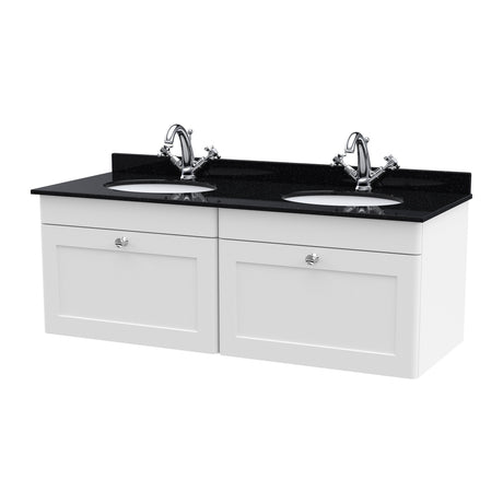 Nuie Classique 1200mm 2 Drawer Wall Hung Twin Vanity Unit With Basin, photo 3