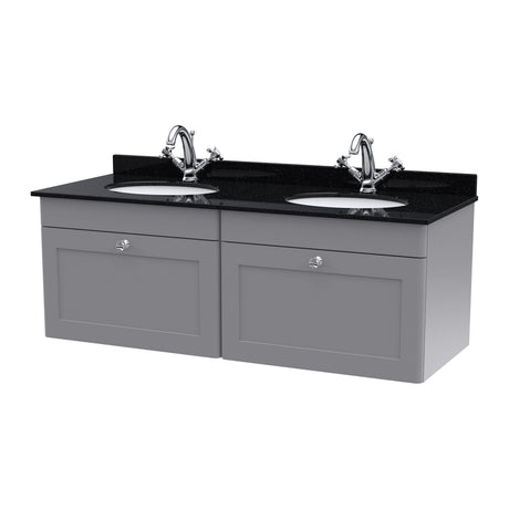 Nuie Classique 1200mm 2 Drawer Wall Hung Twin Vanity Unit With Basin, photo 4