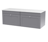 Nuie Classique 1200mm 2 Drawer Wall Hung Vanity Unit With Worktop, photo 4