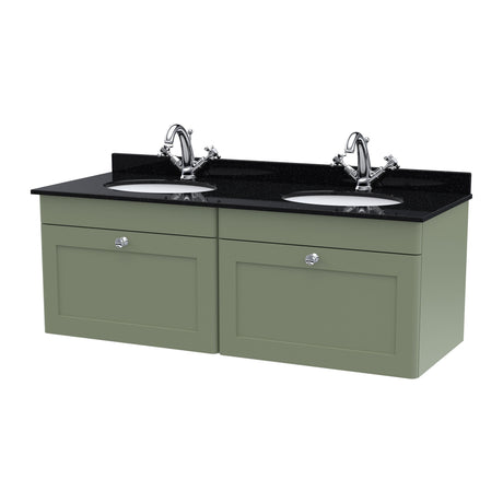 Nuie Classique 1200mm 2 Drawer Wall Hung Twin Vanity Unit With Basin, photo 5