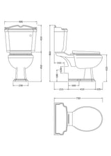 Nuie Legend Traditional Close Coupled Toilet – White, photo 3