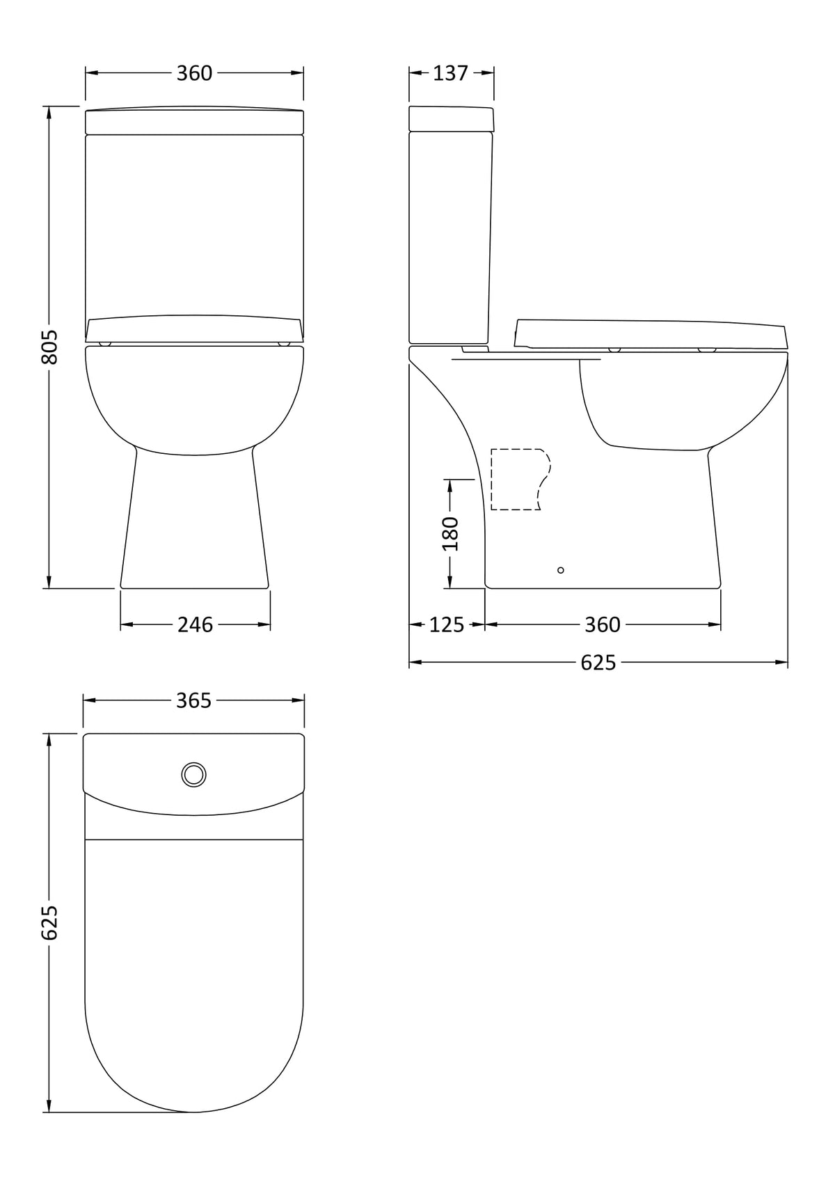 Nuie Lawton Compact Toilet – White, photo 3