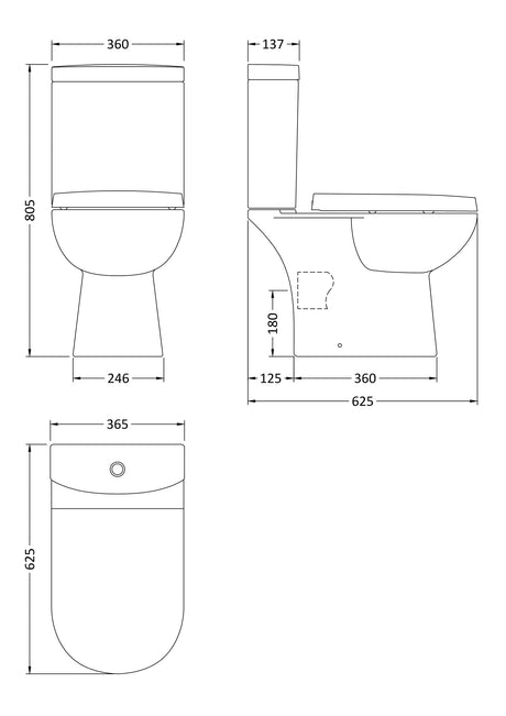 Nuie Lawton Compact Toilet – White, photo 3