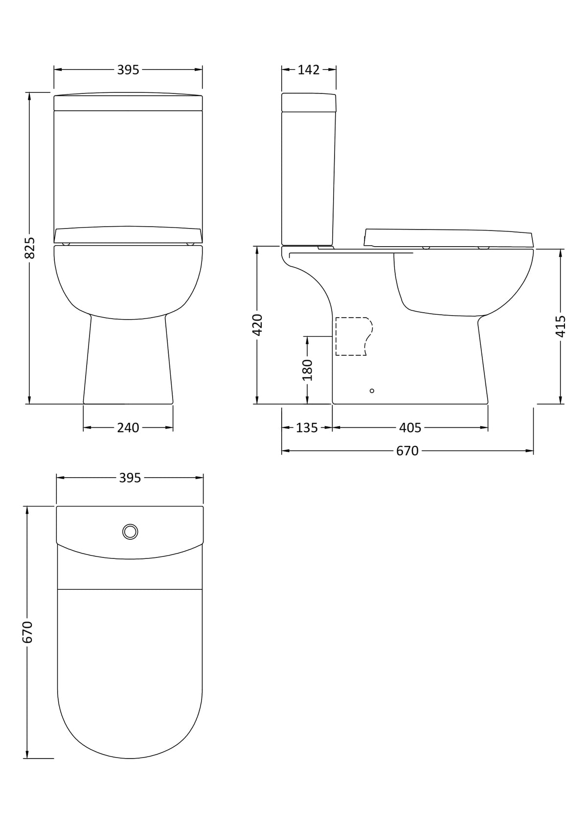 Nuie Lawton Close Coupled Toilet – White, photo 3