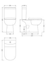 Nuie Lawton Close Coupled Toilet – White, photo 3