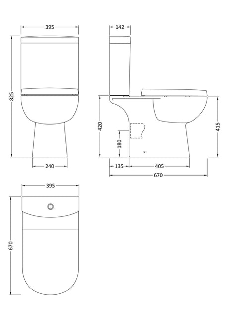 Nuie Lawton Close Coupled Toilet – White, photo 3