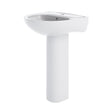 Nuie Lawton 550mm 1 Tap Hole Ceramic Basin & Pedestal – White, photo 2