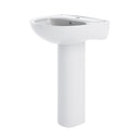 Nuie Lawton 550mm 1 Tap Hole Ceramic Basin & Pedestal – White, photo 2