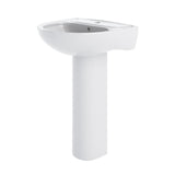 Nuie Lawton 550mm 1 Tap Hole Ceramic Basin & Pedestal – White, photo 2