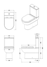 Nuie Isla Flush to Wall Toilet Rimless Pan & Cistern – White, photo 2