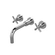 Nuie Aztec 3 Tap Hole Wall Mounted Basin Mixer – Chrome or Brushed Brass, photo 2