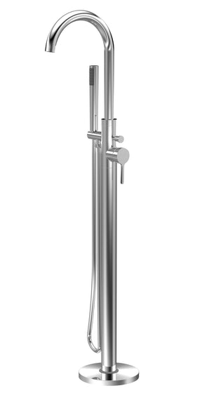 Nuie Aztec Floorstanding Bath Shower Mixer – Chrome, Matt Black or Brushed Brass, photo 2