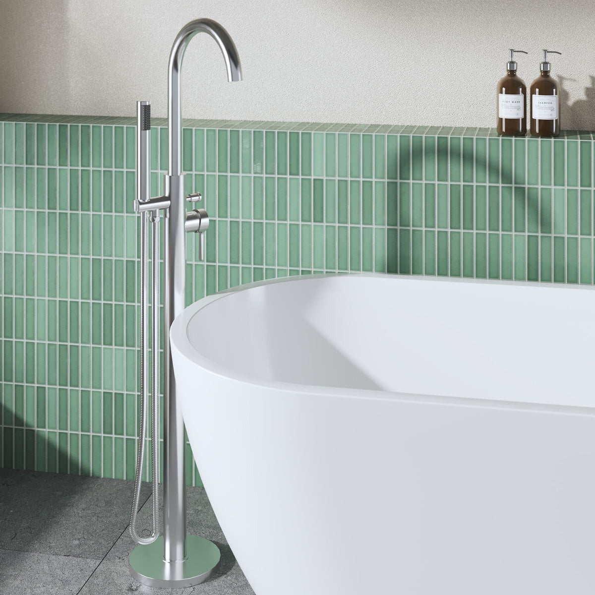 Nuie Aztec Floorstanding Bath Shower Mixer – Chrome, Matt Black or Brushed Brass