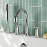 Nuie Aztec 4 Tap Hole Bath Mixer Tap With Shower Kit – Chrome
