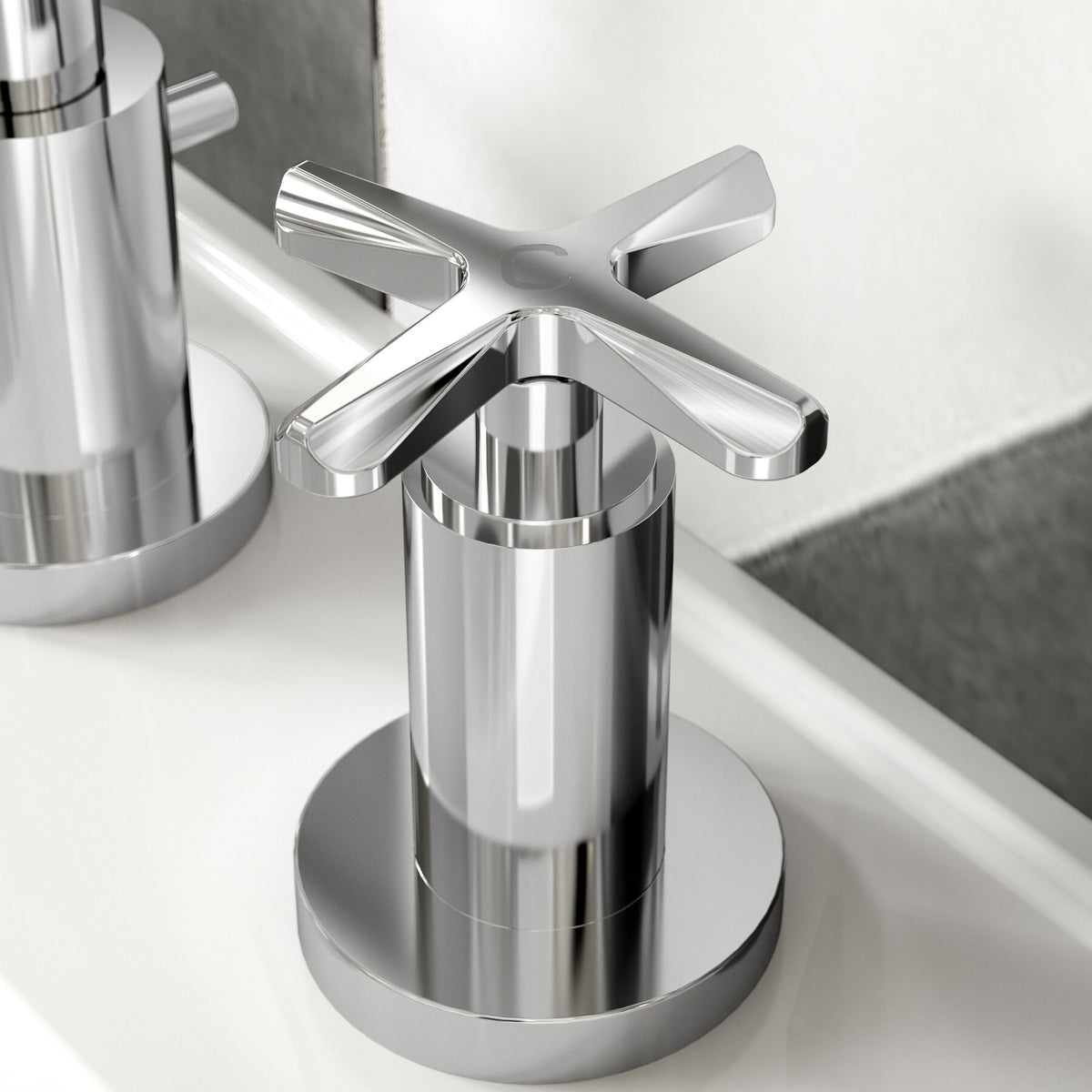 Nuie Aztec 3 Tap Hole Deck Mounted Basin Mixer With Pop Up Waste – Chrome, photo 5