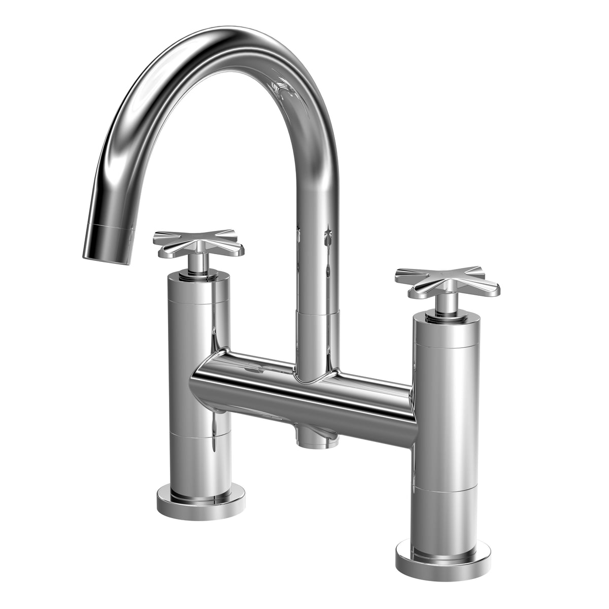 Nuie Aztec Deck Mounted Bath Filler – Chrome, Matt Black or Brushed Brass, photo 2