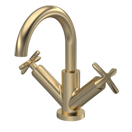 Nuie Aztec Deck Mounted Mono Basin Mixer With Waste – Brushed Brass, photo 2