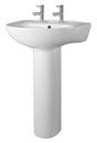 Nuie Melbourne 550mm 2 Tap Hole Ceramic Basin & Pedestal – White