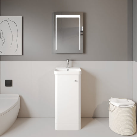 Nuie Core 400mm 1 Door Floor Standing Vanity Unit With Basin