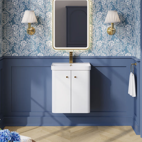 Nuie Core 2 Door Wall Hung Vanity Unit With Basin – 500mm & 600mm