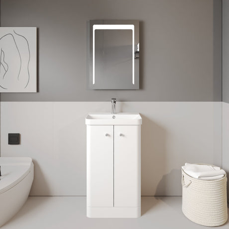 Nuie Core 2 Door Floor Standing Vanity Unit With Basin – 500mm & 600mm