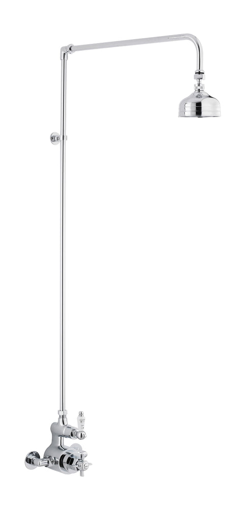 Nuie Edwardian Twin Thermostatic Shower Valve & Rigid Riser – Chrome