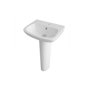 Nuie Ambrose 1 Tap Hole Ceramic Basin & Pedestal – 450mm & 500mm, photo 2