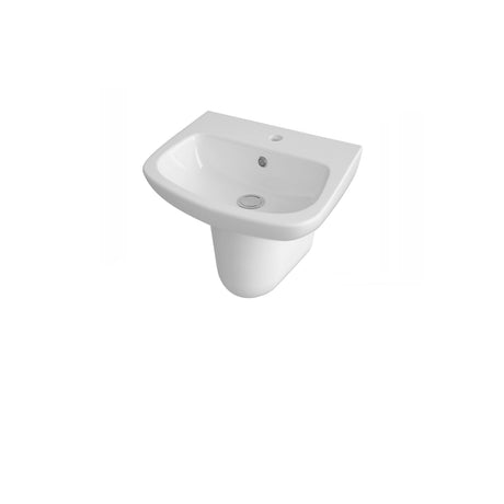 Nuie Ambrose 1 Tap Hole Ceramic Basin & Semi Pedestal – 450mm & 500mm, photo 2