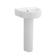 Nuie Provost 1 Tap Hole Ceramic Basin & Pedestal – 420mm & 520mm, photo 2