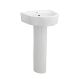 Nuie Provost 1 Tap Hole Ceramic Basin & Pedestal – 420mm & 520mm, photo 2