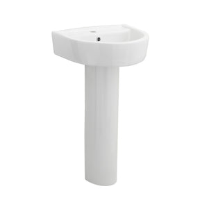 Nuie Provost 1 Tap Hole Ceramic Basin & Pedestal – 420mm & 520mm, photo 2