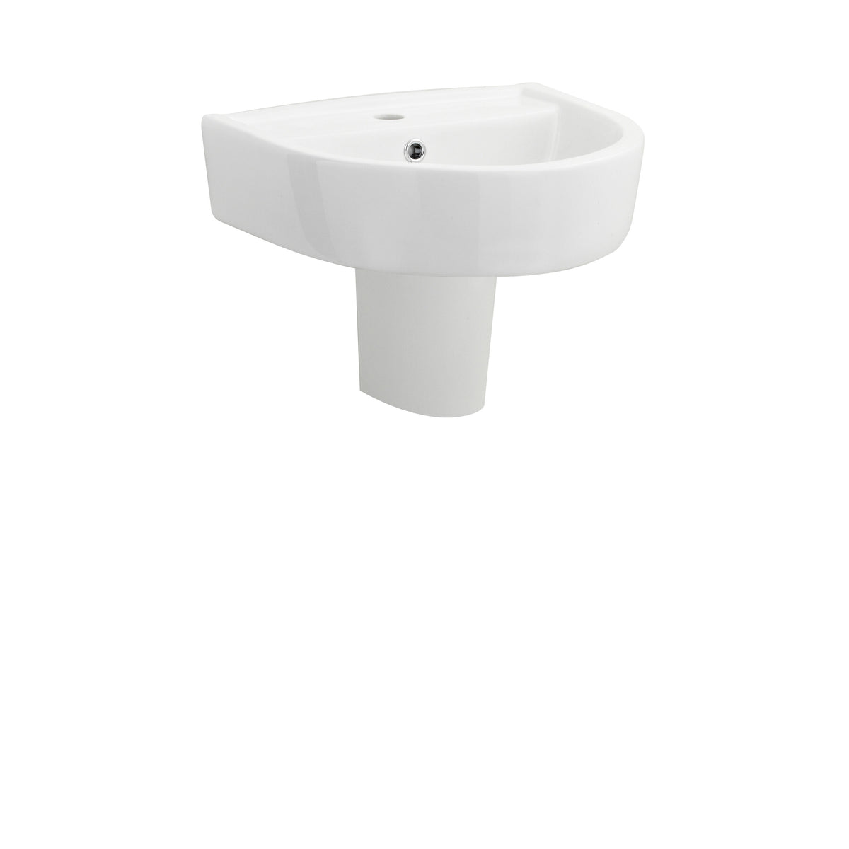 Nuie Provost 1 Tap Hole Ceramic Basin & Semi Pedestal – 420mm & 520mm