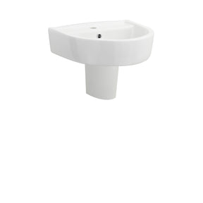 Nuie Provost 1 Tap Hole Ceramic Basin & Semi Pedestal – 420mm & 520mm
