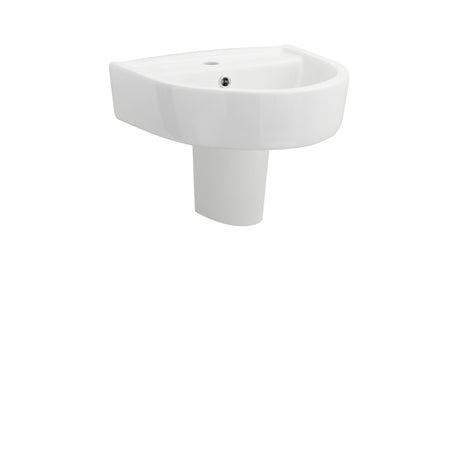 Nuie Provost 1 Tap Hole Ceramic Basin & Semi Pedestal – 420mm & 520mm