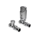 Kartell K-VIT K-Design thermostatic radiator valve twin pack in chrome – Straight
