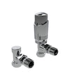 Kartell K-VIT K-Design thermostatic radiator valve twin pack in chrome – Angled