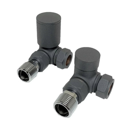 Kartell K-VIT Anthracite Corner Radiator Valve 15mm Pair