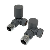 Kartell K-VIT Anthracite Corner Radiator Valve 15mm Pair