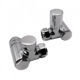 Kartell K-VIT Dual Fuel Corner Radiator Valves for Electric Elements in chrome