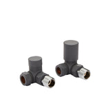 Kartell K-VIT Modern Manual Radiator Valves in textured grey – Corner