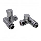 Kartell K-VIT Dual Fuel Corner Radiator Valves for Electric Elements in chrome