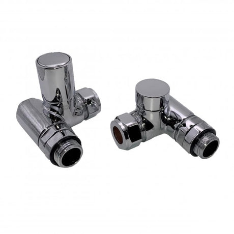 Kartell K-VIT Dual Fuel Corner Radiator Valves for Electric Elements in chrome